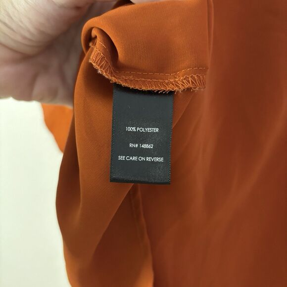 2 Torrid Harper Georgette Pullover 3/4 Sleeve Tunic Blouse 1X Orange & Marbled - Picture 8 of 8